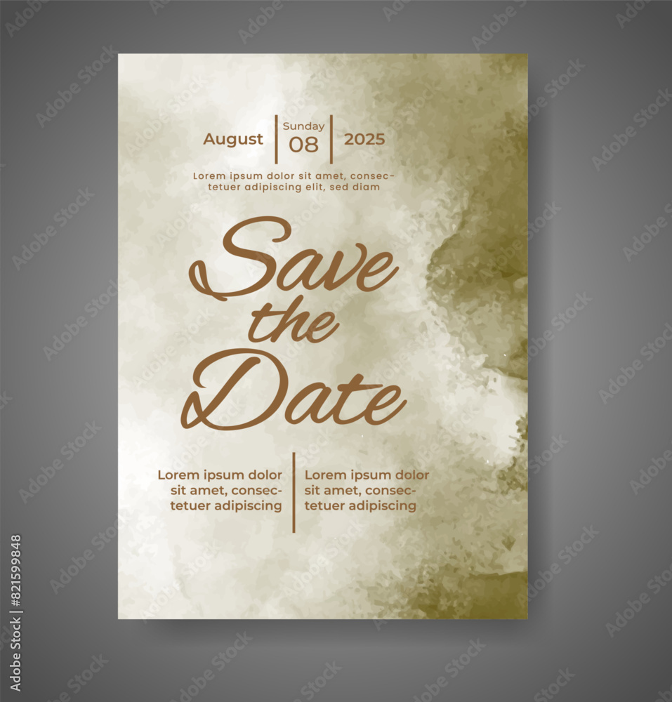 Wedding invitation with abstract watercolor background Wedding invitation with abstract watercolor background