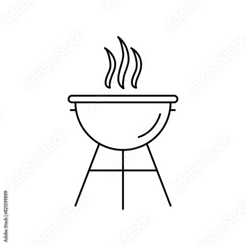 Barbecue Grill vector icon. vector flat simple liner illustration on white background..eps