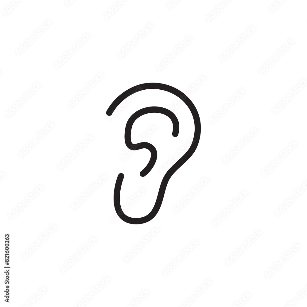 Ear line icon, Hearing symbol flat trendy style illustration for web and app on white background..eps Ear line icon, Hearing symbol flat trendy style illustration for web and app on white background..eps