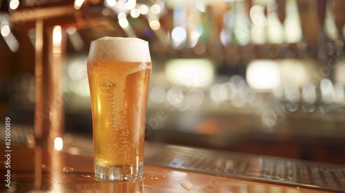 With foam cascading down the sides, the glasses of beer beckon with their frothy allure, inviting thirsty patrons to quench their thirst and savor the taste of hops and barley. photo