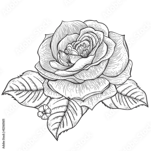 Engraving roses