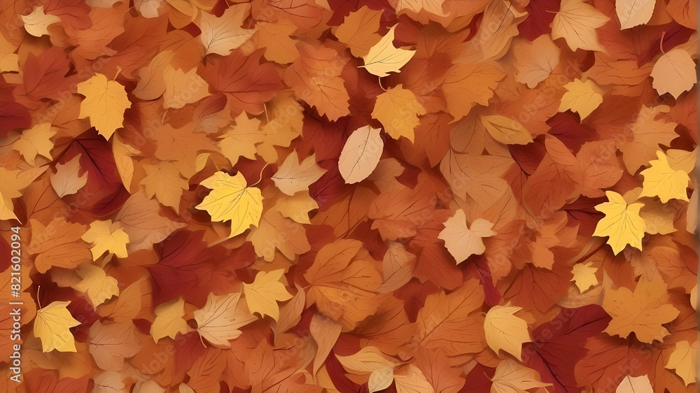 Background of autumn leaves produced with generative AI Background of autumn leaves produced with generative AI