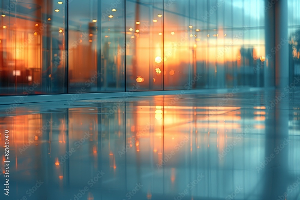 Blurred office interior background with panoramic windows and light from the window, Beautiful office interior blurred background Blurred office interior background with panoramic windows and light from the window, Beautiful office interior blurred background