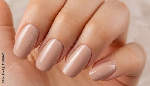Elegant Neutral Manicure on Almond Nails