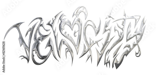 Velocity Liquid Typography Chrome Metallic Transparent Background 