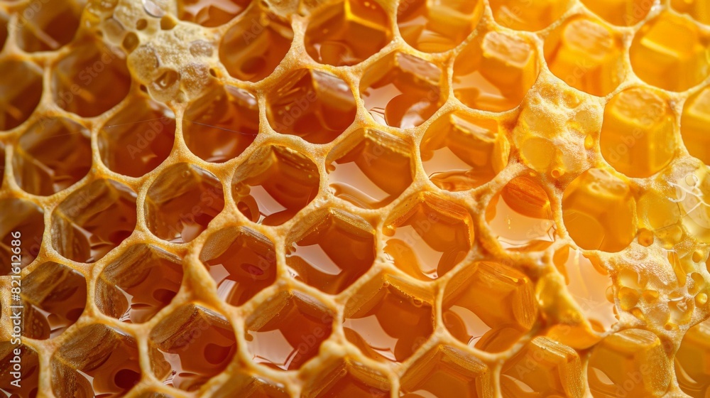 A close up of honeycomb with honey dripping from it A close up of honeycomb with honey dripping from it