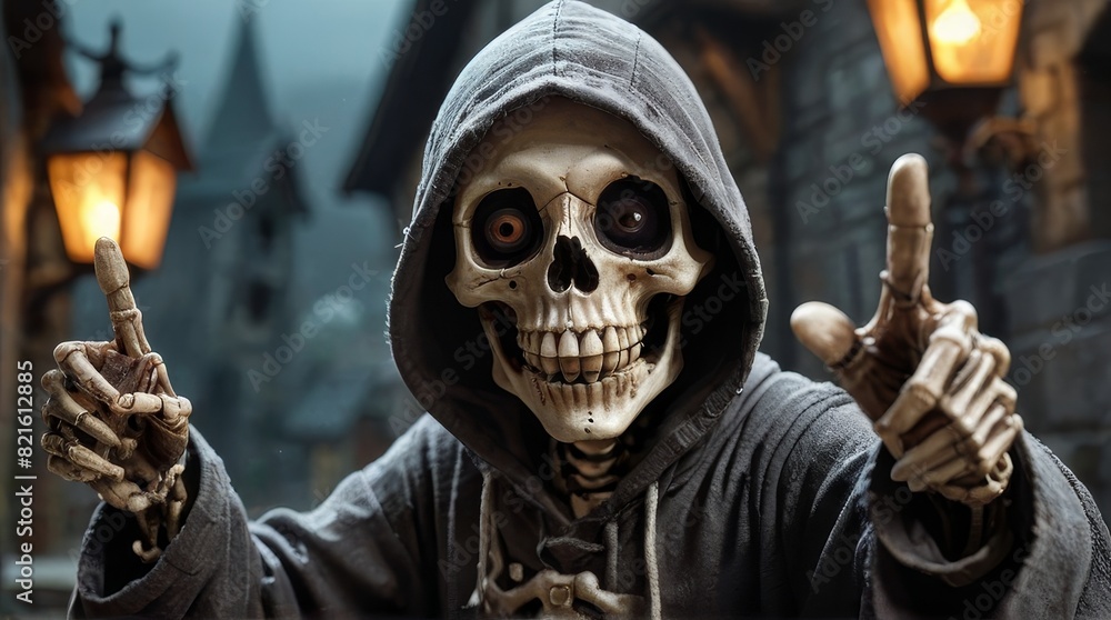 Smiling Skulls, Skeletons, and Crossbones in Dynamic Poses Smiling Skulls, Skeletons, and Crossbones in Dynamic Poses
