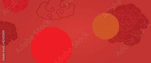 Happy Chinese new year background vector. red wallpaper design for ads, banner, poster and envelop cover.