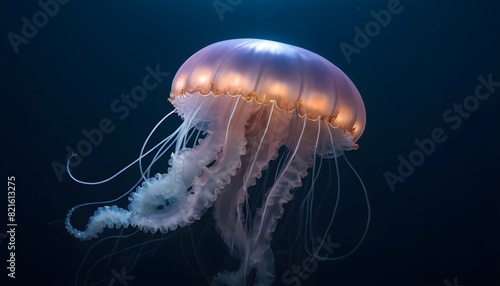 A Jellyfish With Tentacles That Sparkle In The Moo © Farri