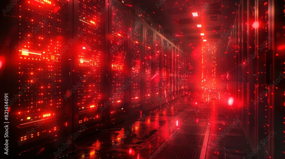 Obraz premium Server Room Spectacle: Dynamic Network Composition