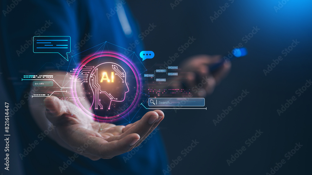 artificial intelligence security document management , Businessman using AI in a Futuristic Office for Data Analysis, Digital Transformation and Innovation in the Tech Industry. artificial intelligence security document management , Businessman using AI in a Futuristic Office for Data Analysis, Digital Transformation and Innovation in the Tech Industry.