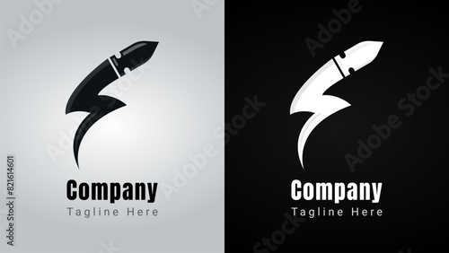 Bullet Bolt Logo, combination of bullet and a power or bolt logo