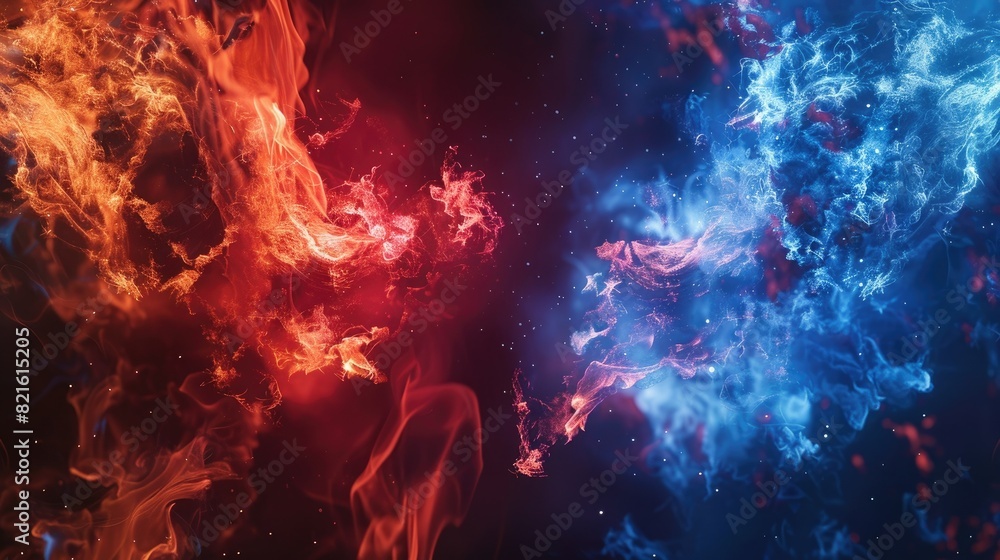 Fototapeta premium red and blue battle lightning background