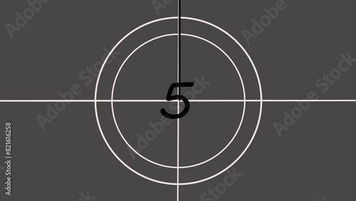 10 second SMPTE universal film leader countdown. With old filmy background