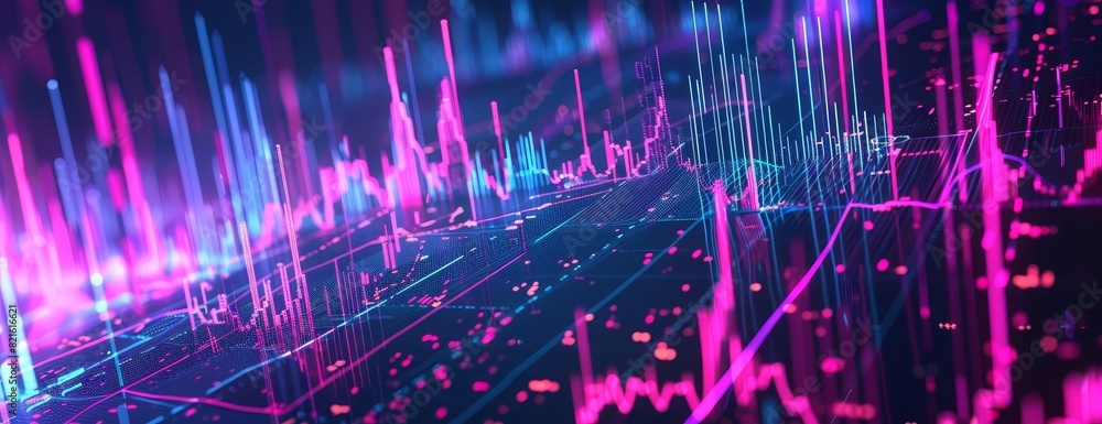 Fototapeta premium A beautiful data visualization of the stock market
