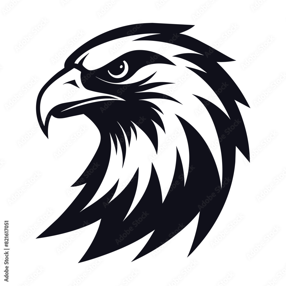 Fototapeta premium eagle head Vector illustration logo icon on white background