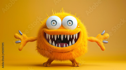 Wallpaper Mural A cartoon monster with big eyes and a big smile Torontodigital.ca