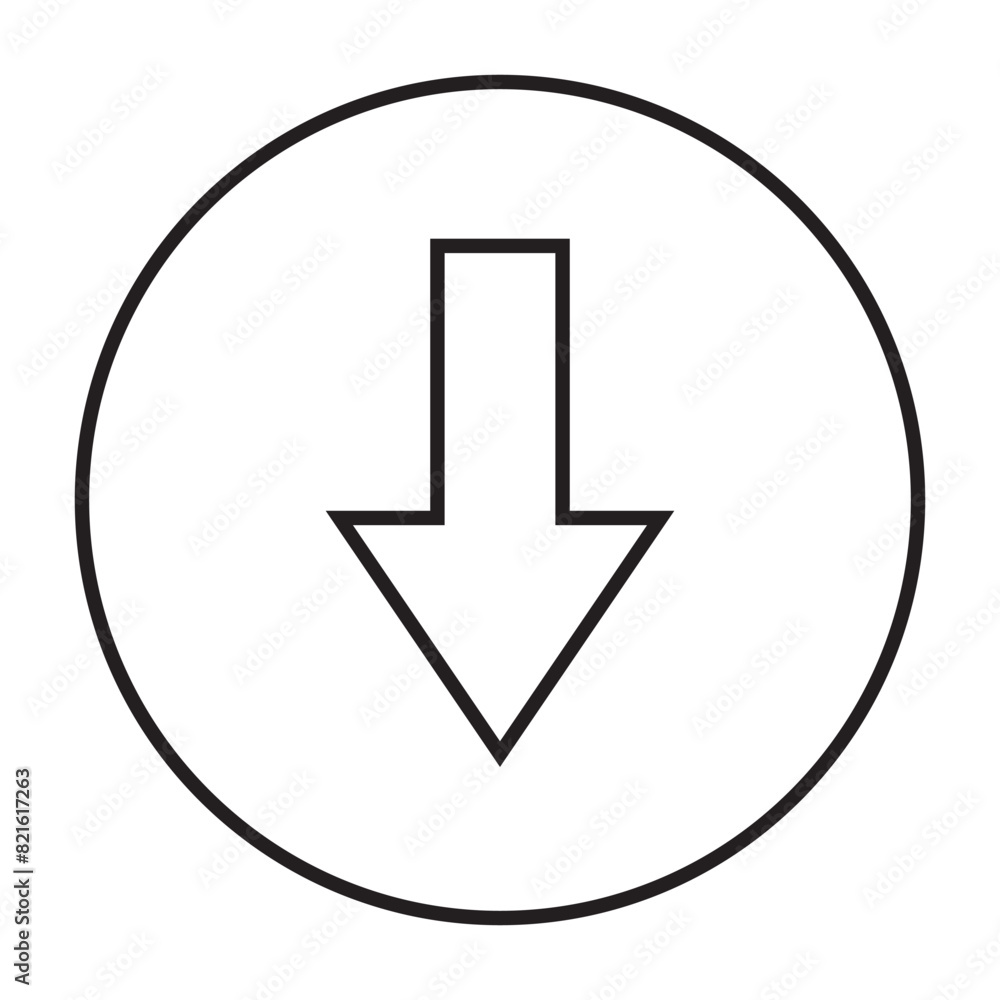 Download icons set design.Round down arrow line icon for apps and websites collection.Downloading vector icon.Down arrow icon vector symbol. Download icons set design.Round down arrow line icon for apps and websites collection.Downloading vector icon.Down arrow icon vector symbol.
