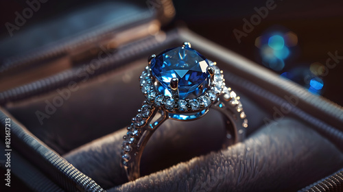 Wallpaper Mural A blue diamond ring is in a box Torontodigital.ca