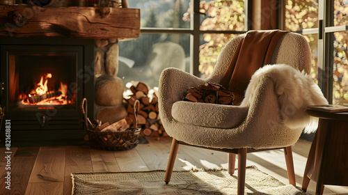 Wallpaper Mural A cozy living room with a fireplace Torontodigital.ca