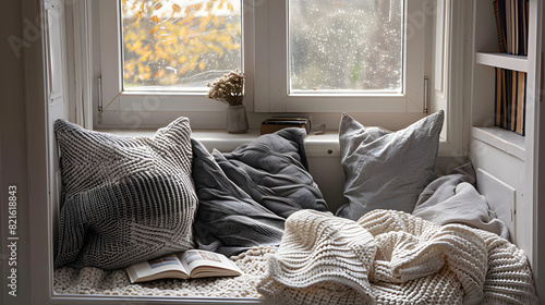 Wallpaper Mural A cozy bedroom with a window and a white comforter Torontodigital.ca