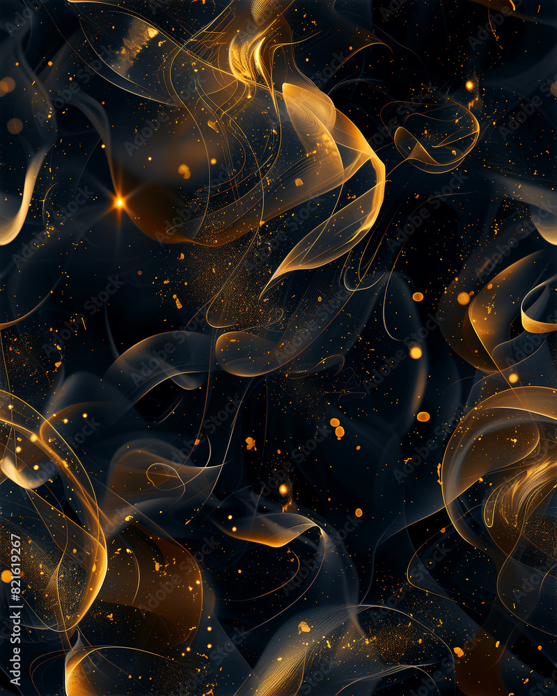 Obraz premium A black and gold background with a lot of sparkles