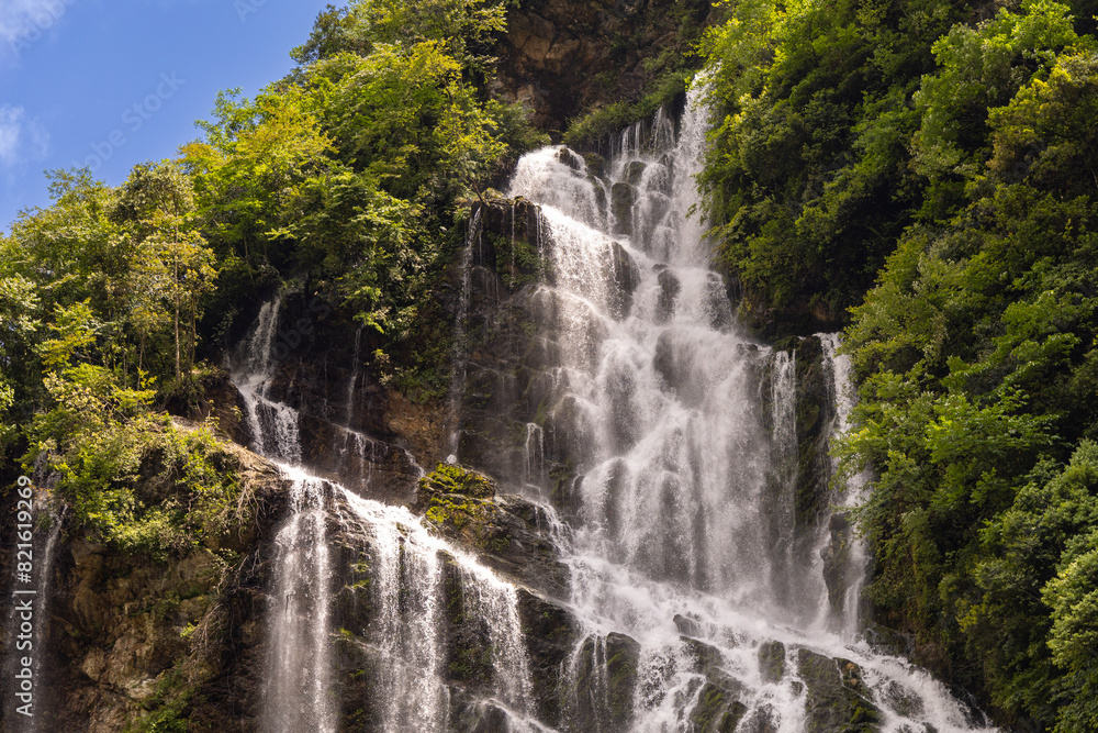 Yanyuan waterfall, in Meishan City of southwest China’s Sichuan Province Yanyuan waterfall, in Meishan City of southwest China’s Sichuan Province