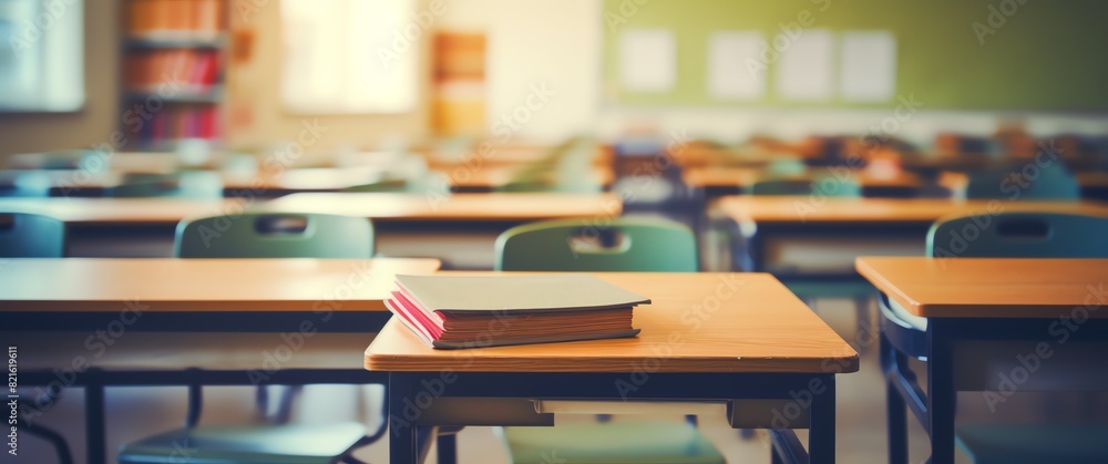 A blurred background of an empty classroom A blurred background of an empty classroom