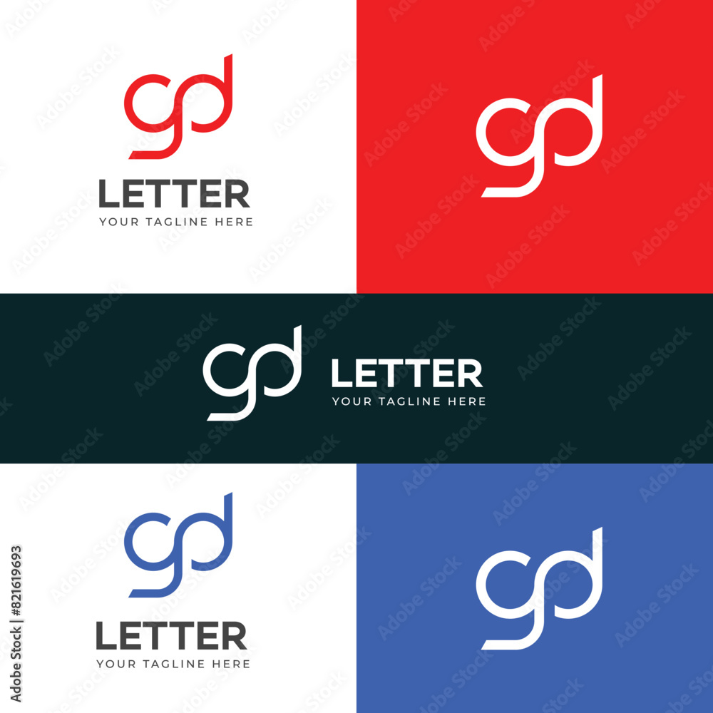 Obraz premium GD, DG letter logo design template elements. Modern abstract digital alphabet letter logo.