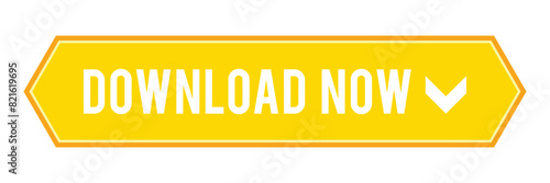 Yellow download button. Arrow, file transfer service, choice, data exchange, information, distribution, exchange, digital data, popularization, advertising. Vector Illustration. 11:11