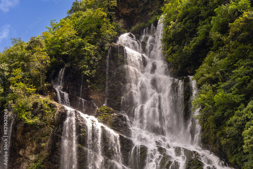 Yanyuan waterfall, in Meishan City of southwest China’s Sichuan Province Yanyuan waterfall, in Meishan City of southwest China’s Sichuan Province