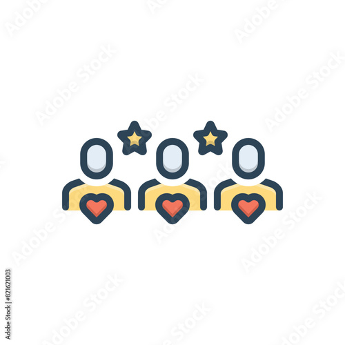 Color illustration icon for customers