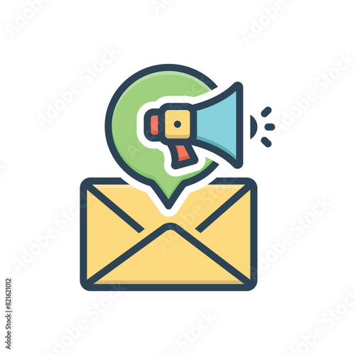 Color illustration icon for newsletter