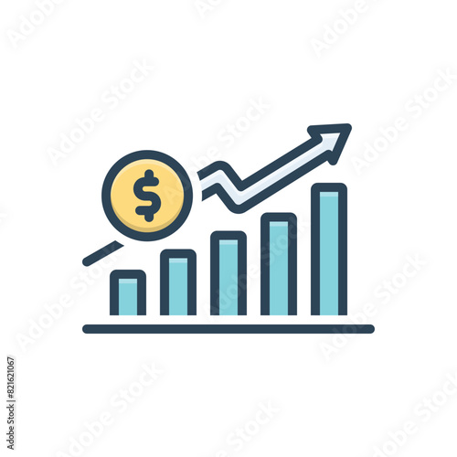 Color illustration icon for sales