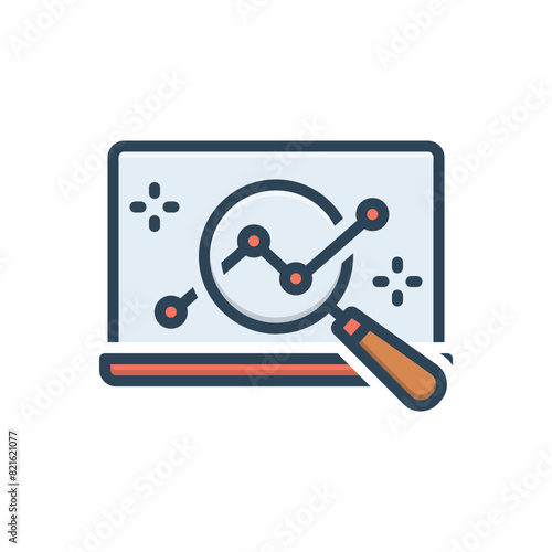 Color illustration icon for research