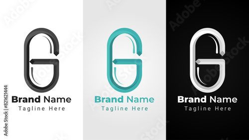 Letter G Capsule Logo, simple logo of letter G that forms negative space pill medicine