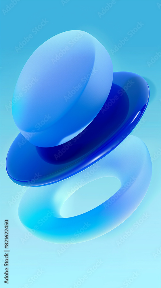 Sleek abstract design featuring intertwined blue loops in a serene gradient background Sleek abstract design featuring intertwined blue loops in a serene gradient background