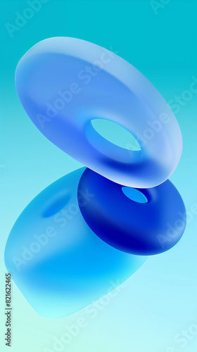 Sleek abstract design featuring intertwined blue loops in a serene gradient background
