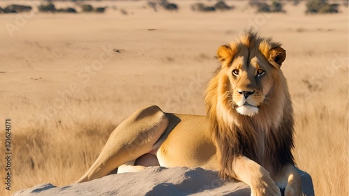lion in the savannah