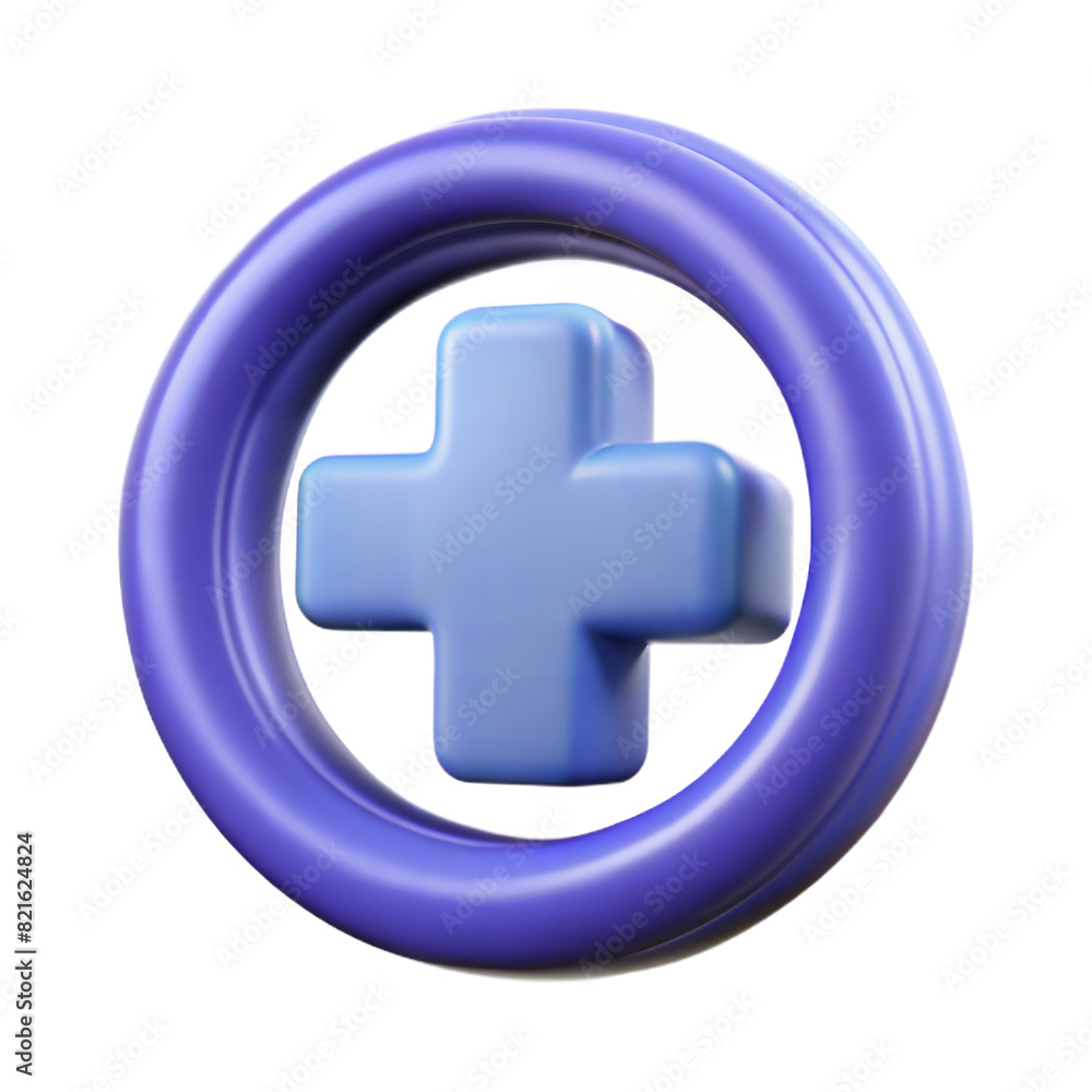 Fototapeta premium Plus sign 3D Icon