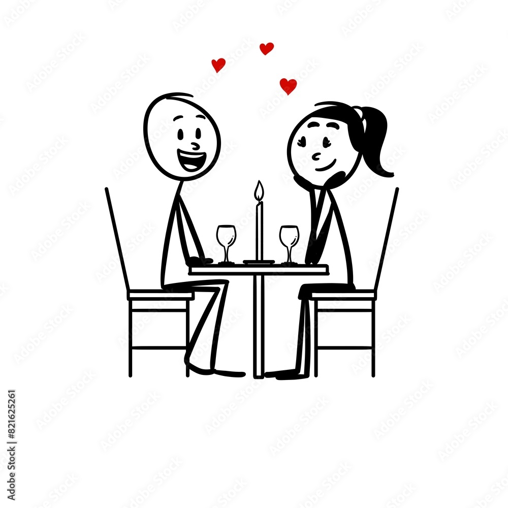 A couple is on a date at restaurant