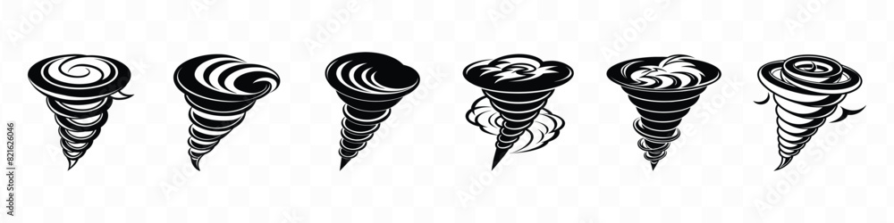Tornado line icons set, Tornado icon. Tornado storm icon, Tornado icon ...