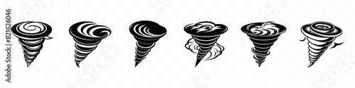 Tornado line icons set, Tornado icon. Tornado storm icon, Tornado icon, Tornado logo symbol vector illustration design, Hurricane cyclone tornado twister icon.