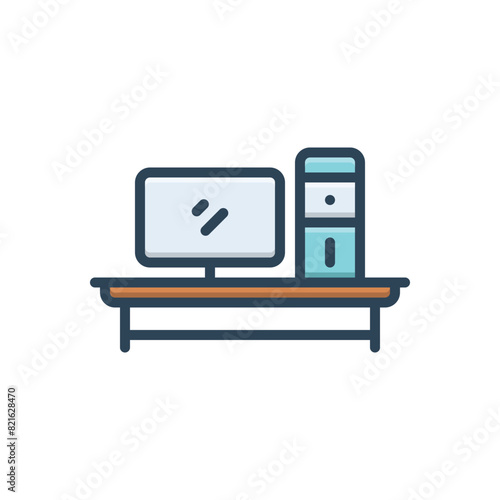 Color illustration icon for desktop