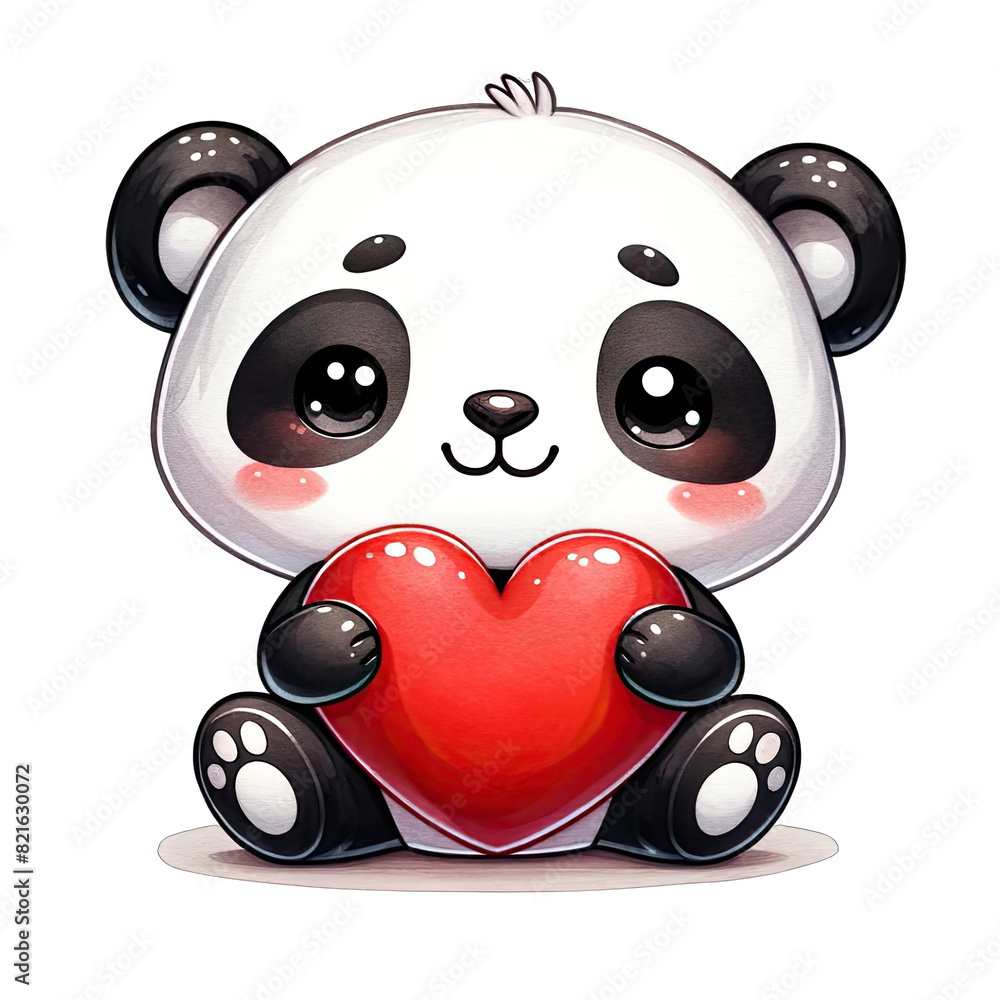 Playful Valentine Panda Clipart Set Playful Valentine Panda Clipart Set