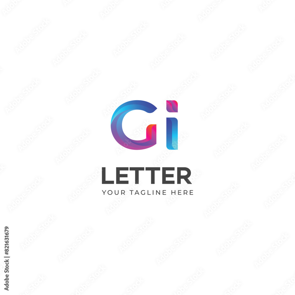 3D GI, IG letter logo design template elements. Modern abstract digital alphabet letter logo. 3D GI, IG letter logo design template elements. Modern abstract digital alphabet letter logo.