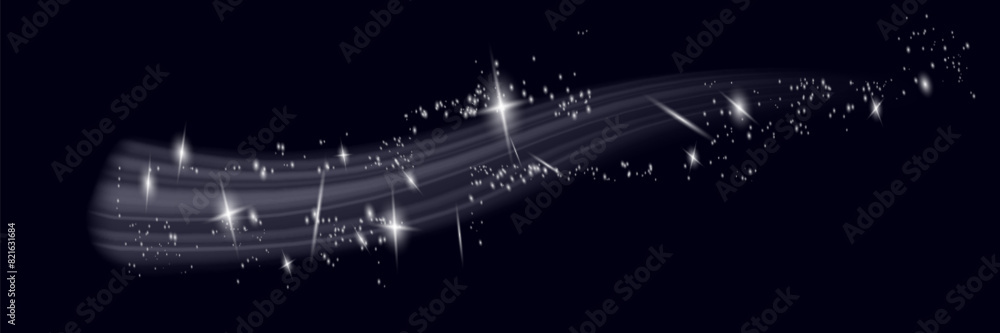 Glow light effect. Vector illustration. Christmas flash. dust.