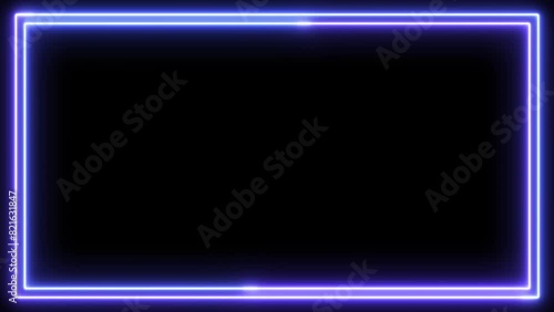 Neon frame motion loop background animation photo