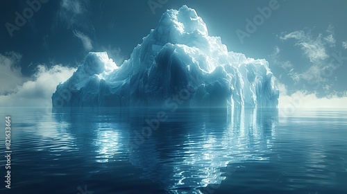 A melting ice cap dripping into a rising sea conceptual illustration of the contribution of polar ice melt to sea level rise.