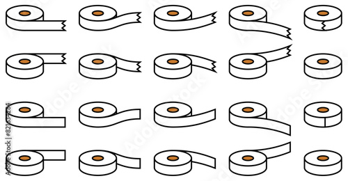 様々な形のテープのベクターイラストセット